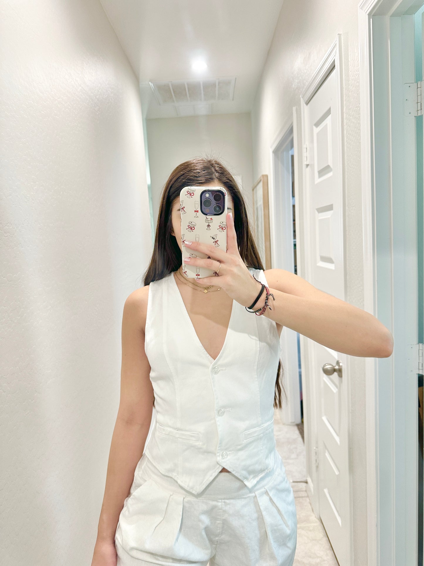 YFB white denim halter bustier (size small)