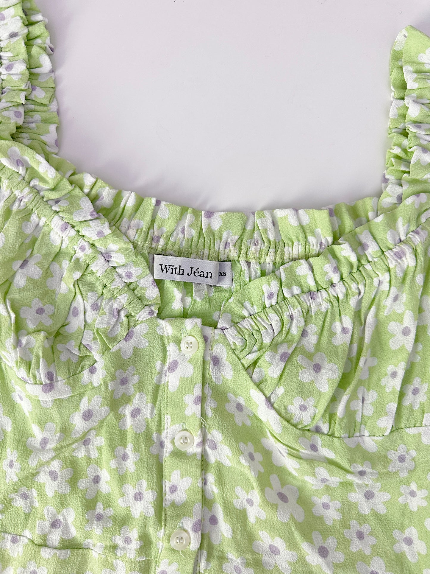 With Jean mint green isabella floral mini dress (size XS)