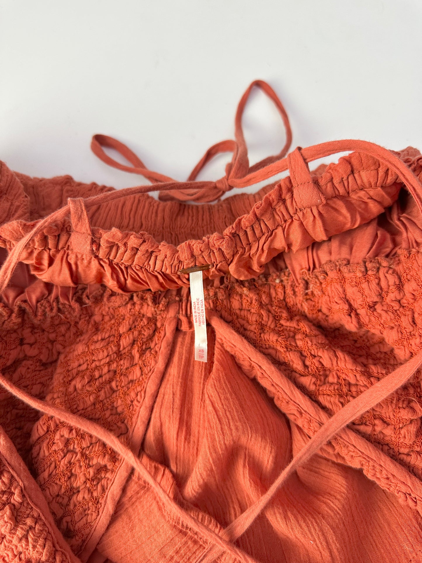 free people forever favorite smocked mini dress (size XS)