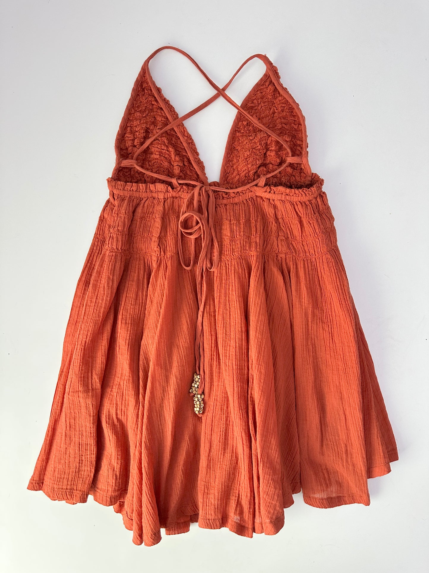 free people forever favorite smocked mini dress (size XS)