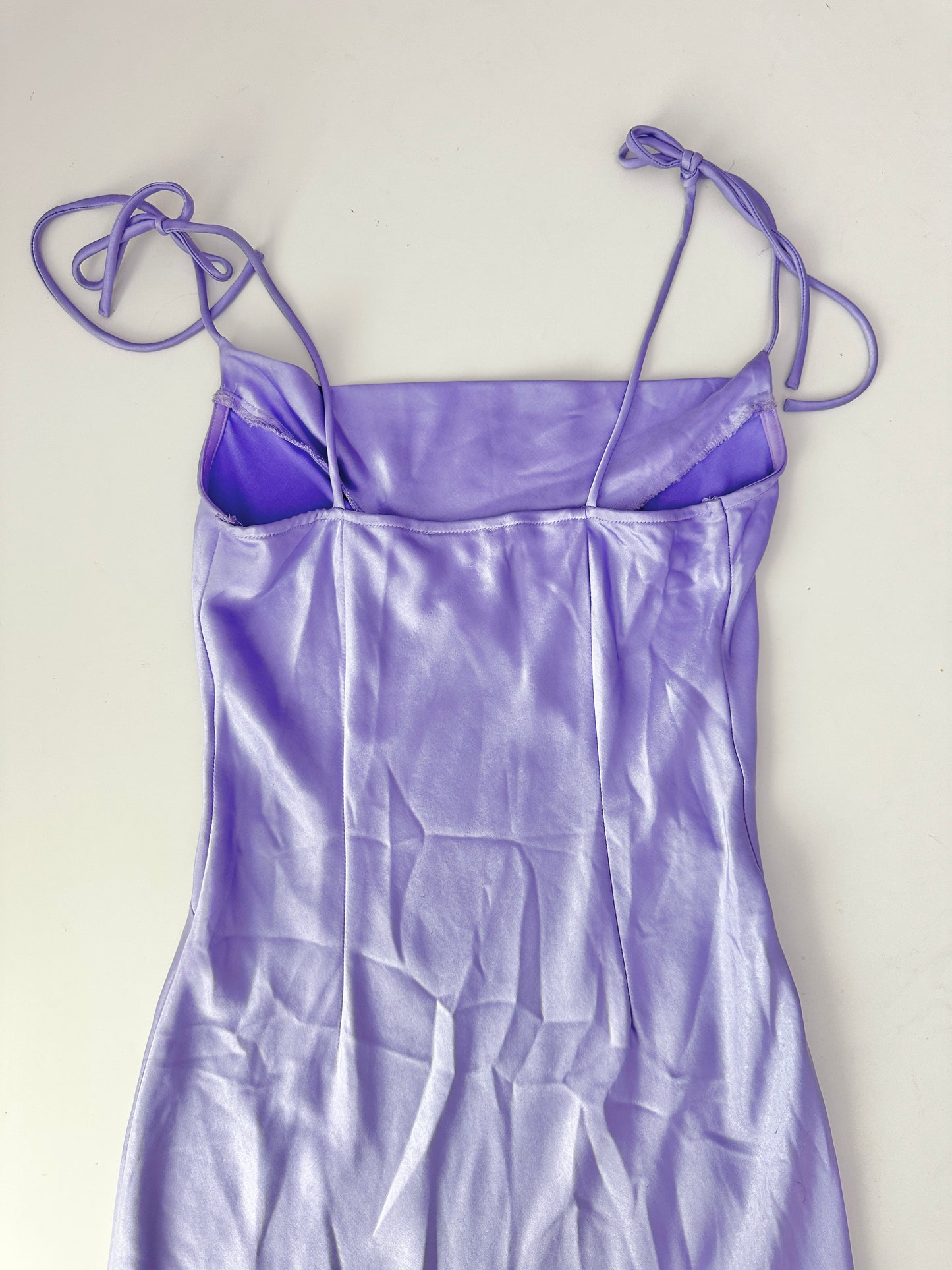 hello molly purple satin maxi dress (size 4)