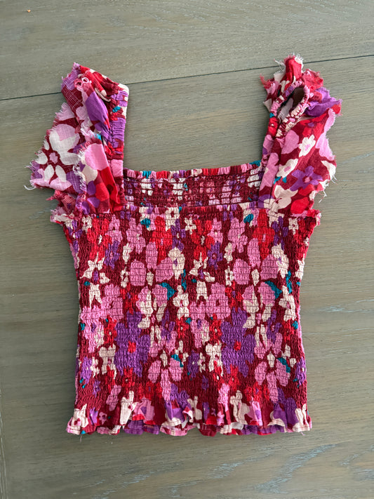 free people smocked tank top (size xsmall)