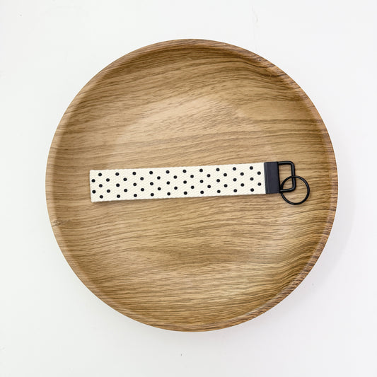 polka dot wristlet keychain