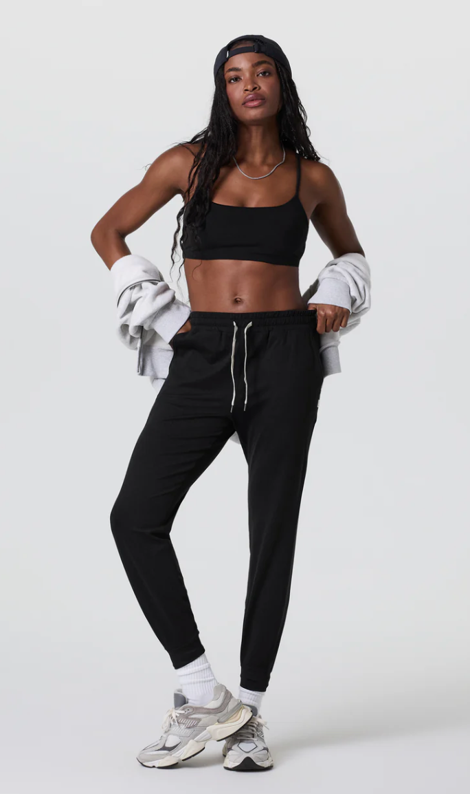 vuori black heather performance jogger (size small)