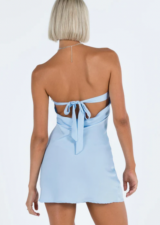 princess polly green satin strapless dress (size 4)