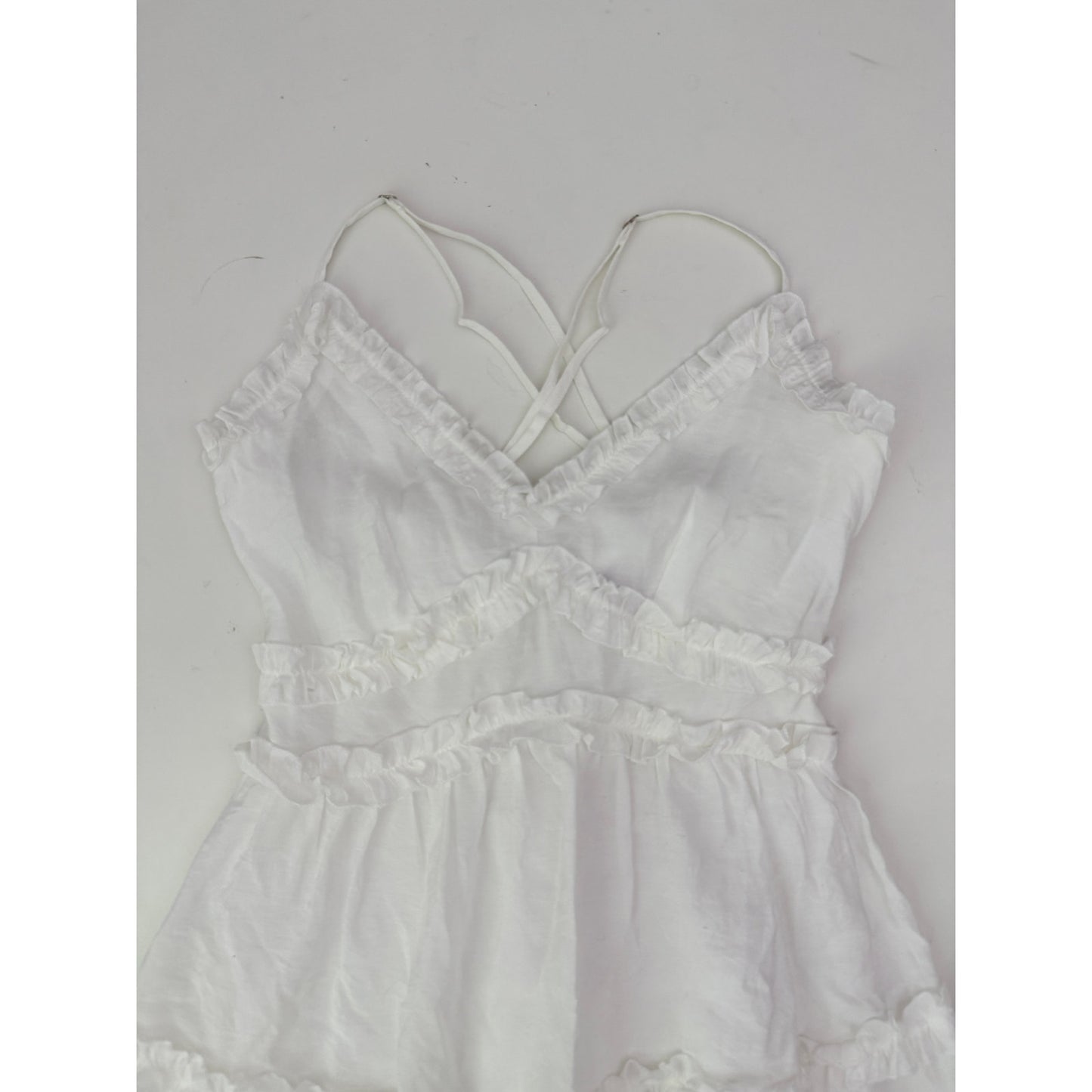 Mi Ami white ruffle mini dress - size xsmall