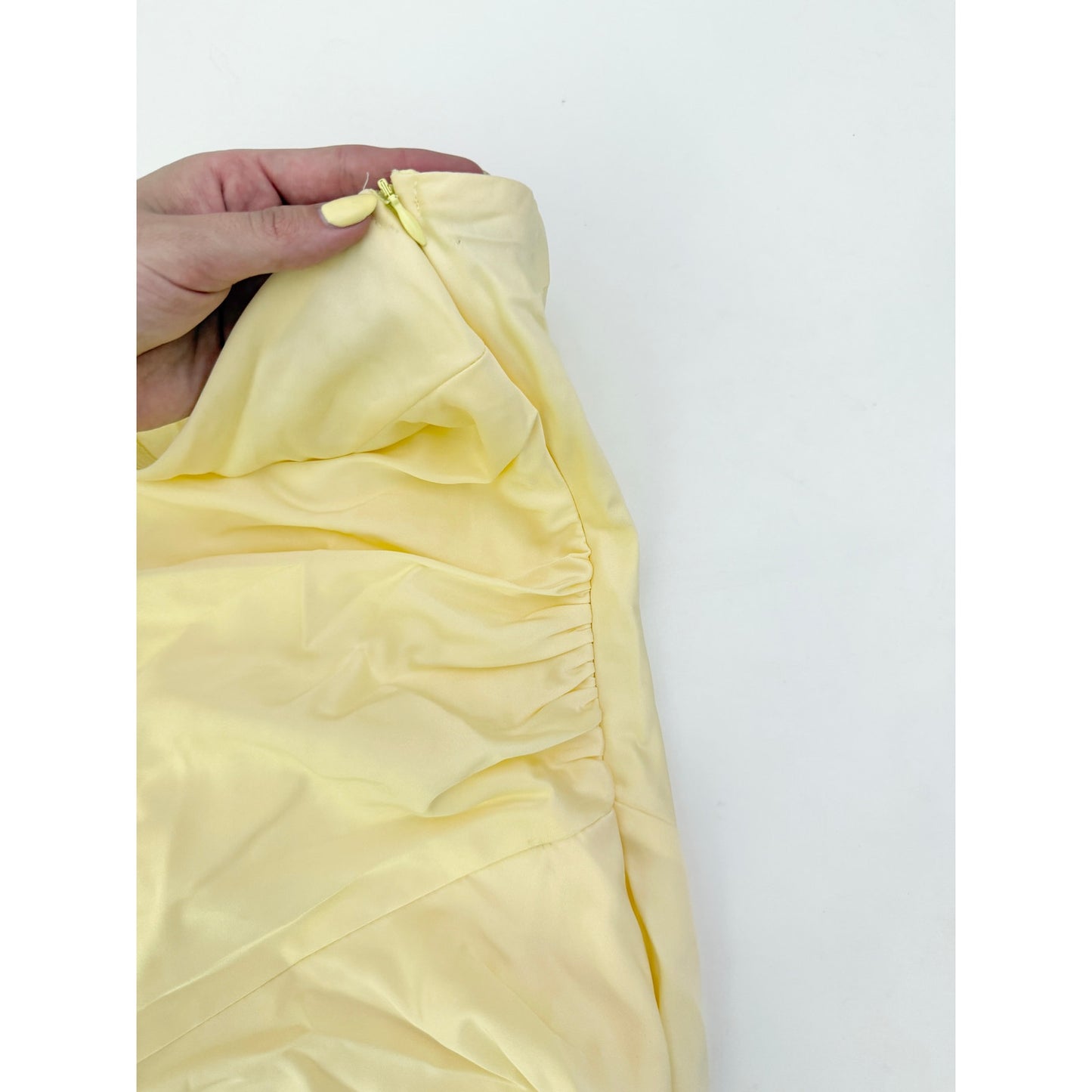 Peppermayo bodie satin yellow maxi dress - size large
