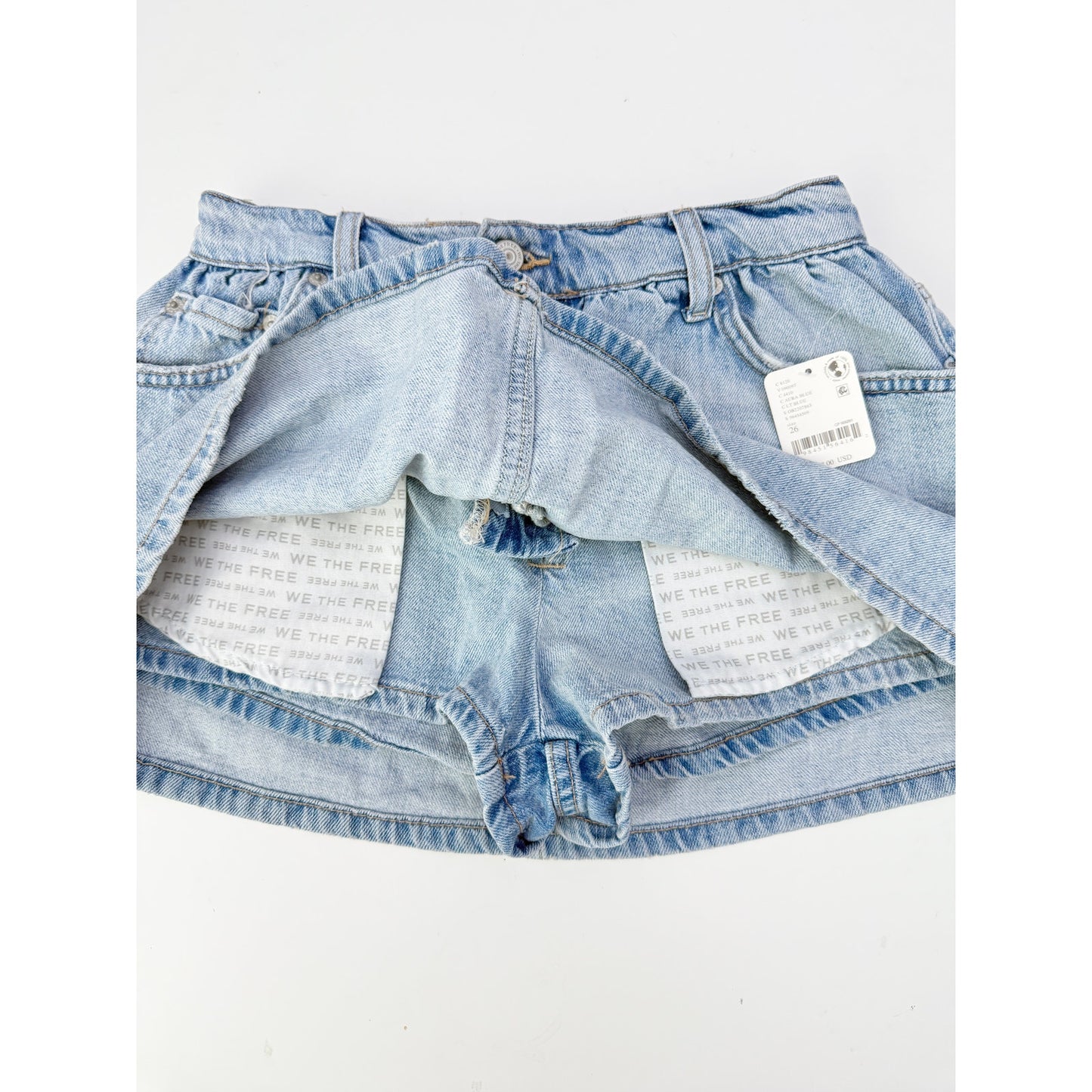 Free people denim mini skirt with shorts - size 26