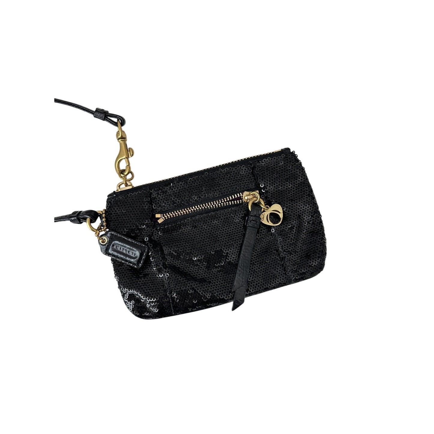 Coach poppy wristlet - black sequin