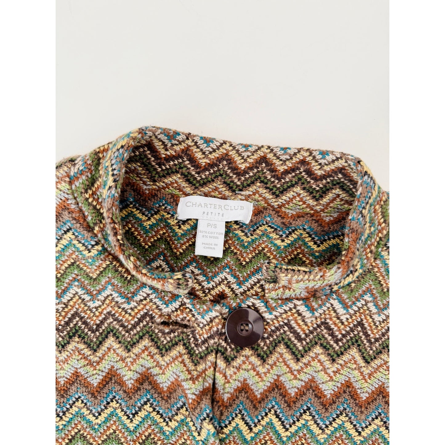 vintaged charter club button down cardigan - size small