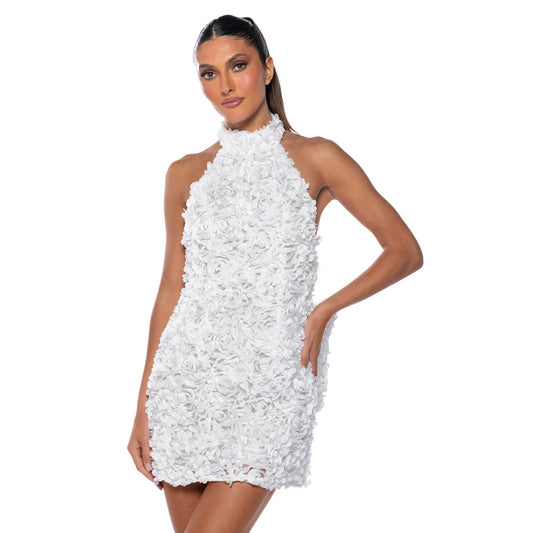 Klesis open back bow halter mini dress - size small