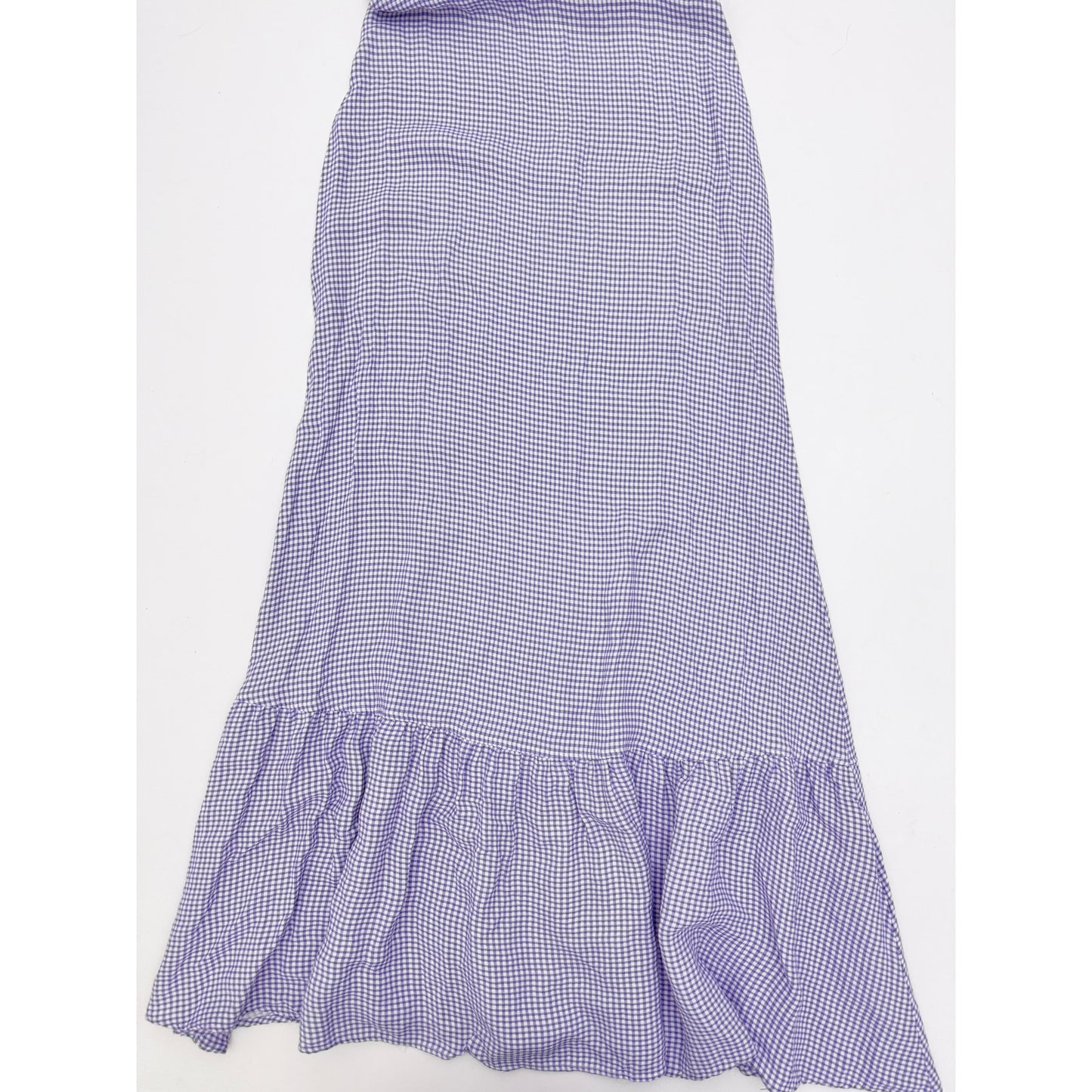 Reformation purple gingham ruffle maxi dress - size 2