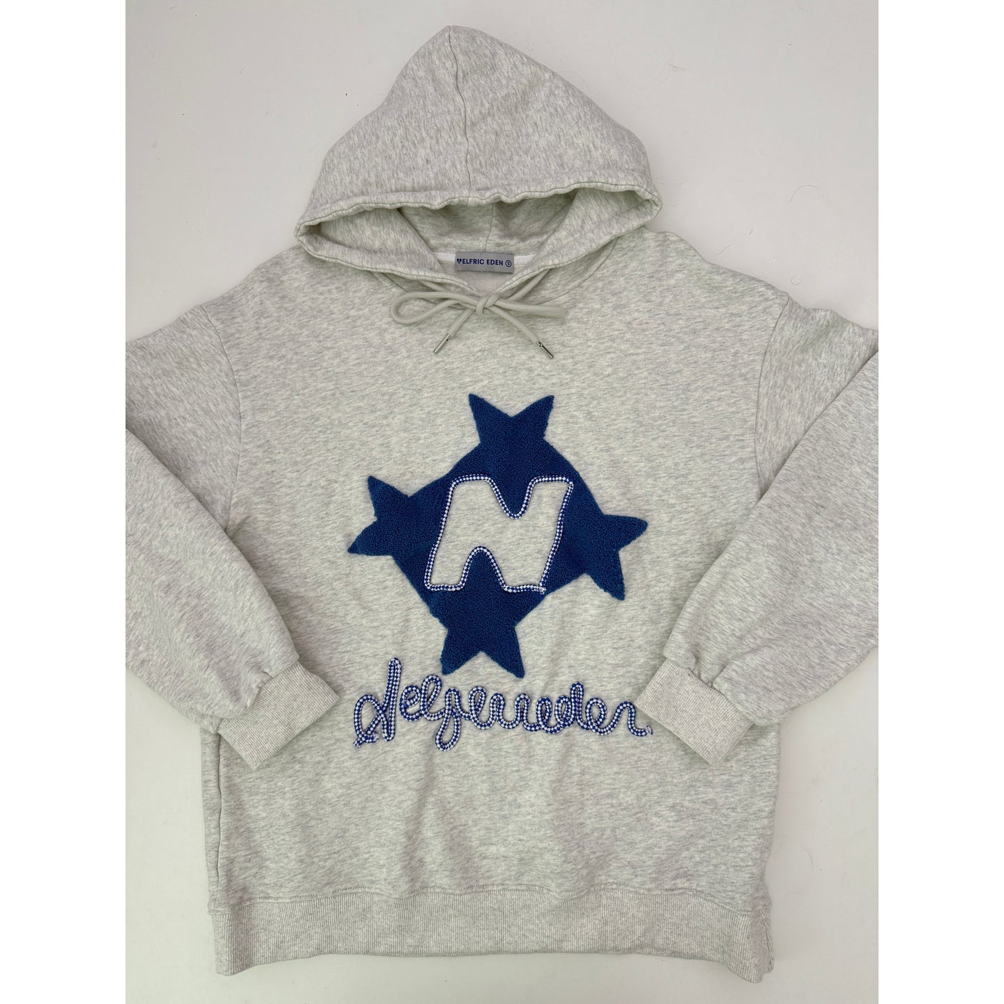 Aelfric Eden blue embroidered hoodie - size small