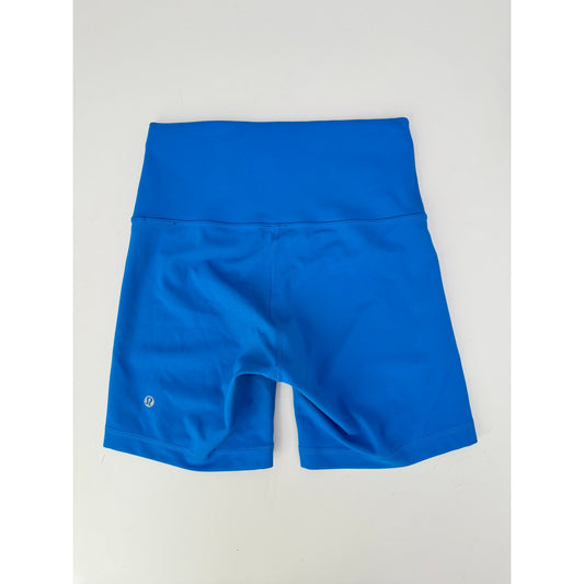 lululemon poolside blue wunder train bikers - size 6, 6" inseam