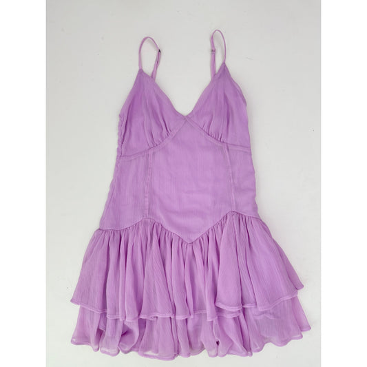 Abercrombie & Fitch purple drop waist ruffle mini dress - size small