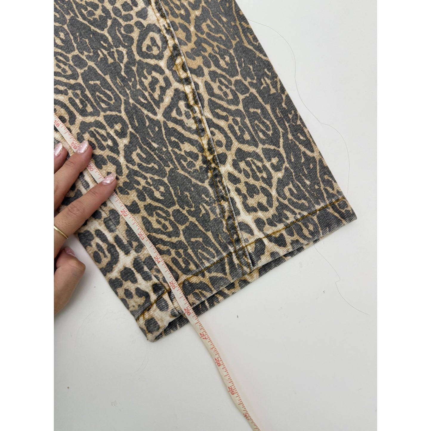 Cheetah print wide leg jeans - size small