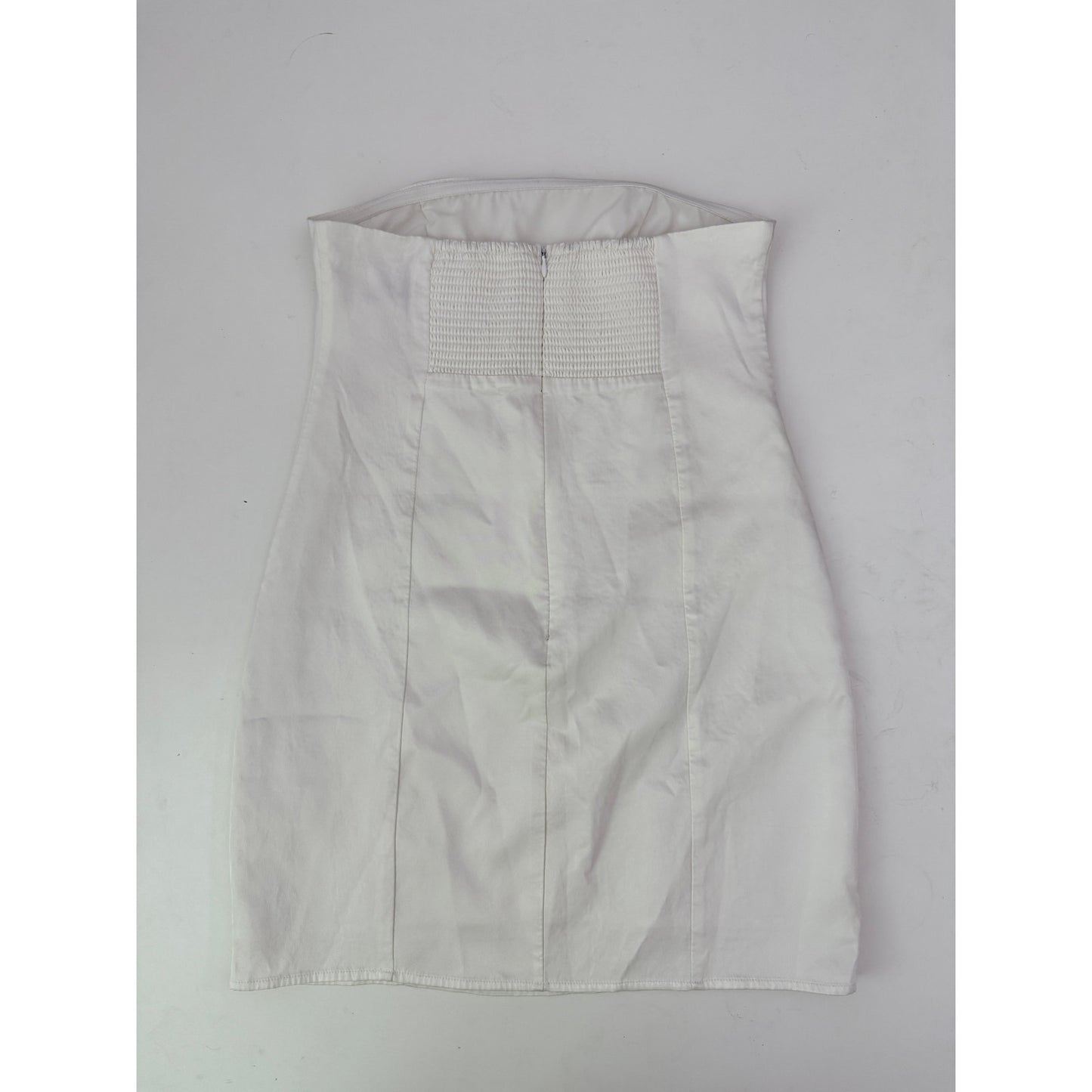 Sky to moon white stain strapless mini dress - size small
