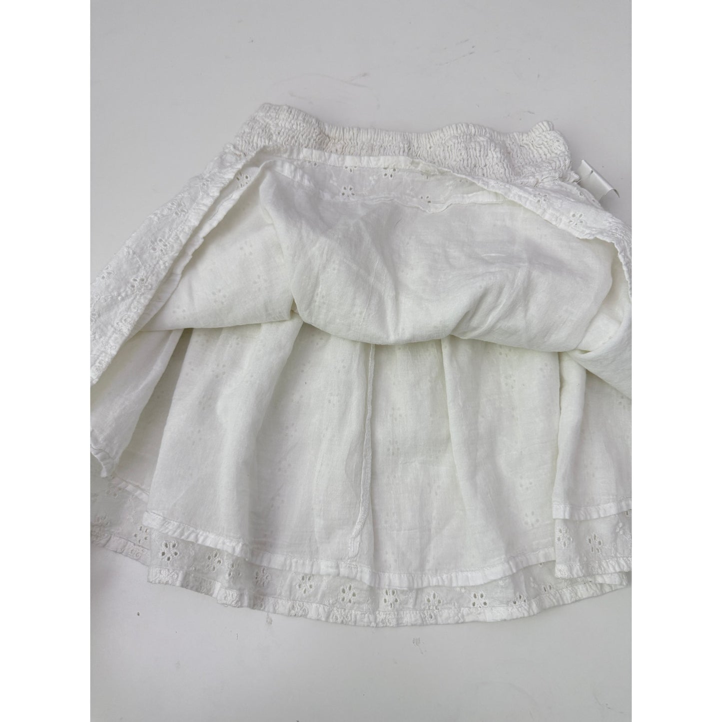 Meet Me There White Tiered Mini Skirt - Size S/M