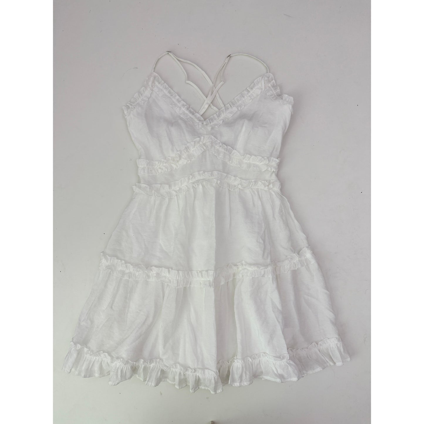 Mi Ami white ruffle mini dress - size xsmall