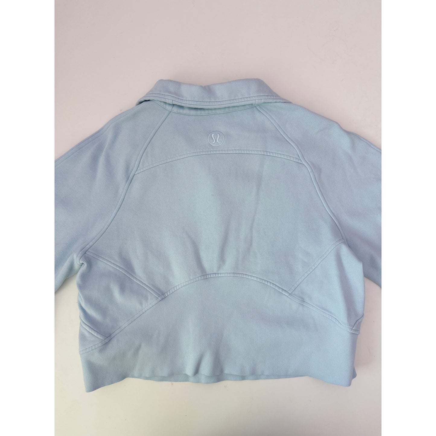 Lululemon Hawaii blue linen scuba 1/2 zip funnel neck - Size M/L