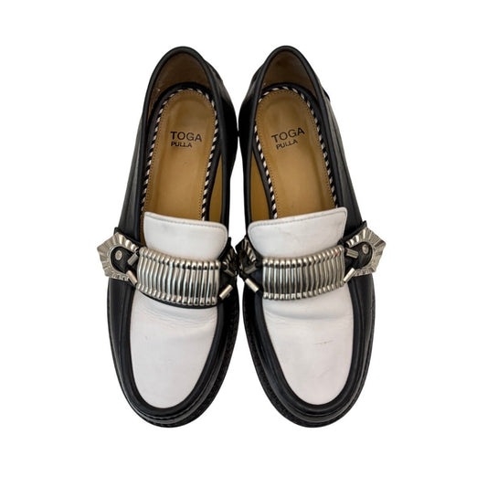 Toga Pulla leather loafers with silver buckles - size 38