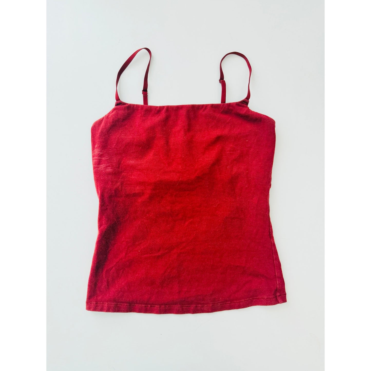 skims red tank top with shelf bra - size medium