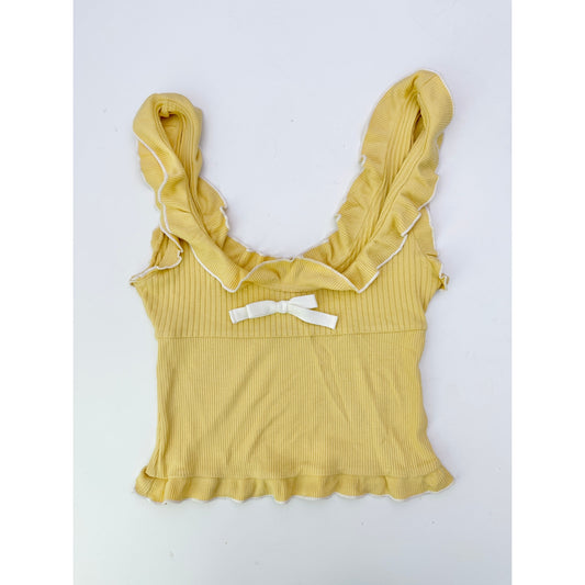 Kimichi Blue yellow bow ribbed tank - size small