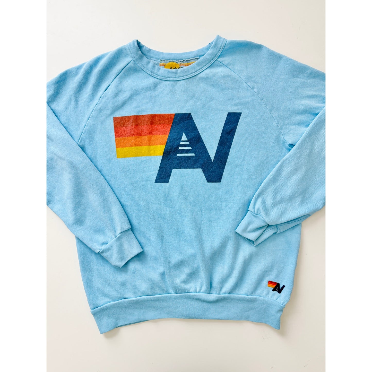 Aviator Nation ice blue logo hoodie - size medium