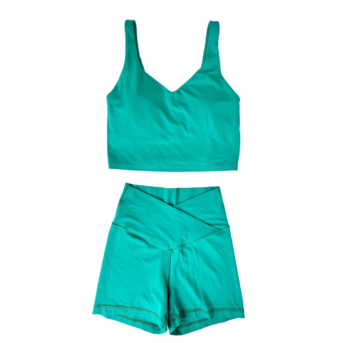 Aerie green athletic crossover biker set - size small