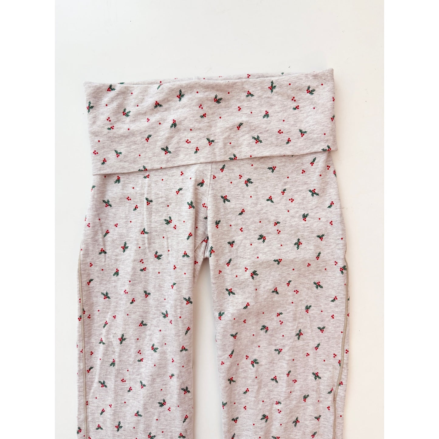 skims oatmeal heather holly cotton jersey foldover pants - size XS