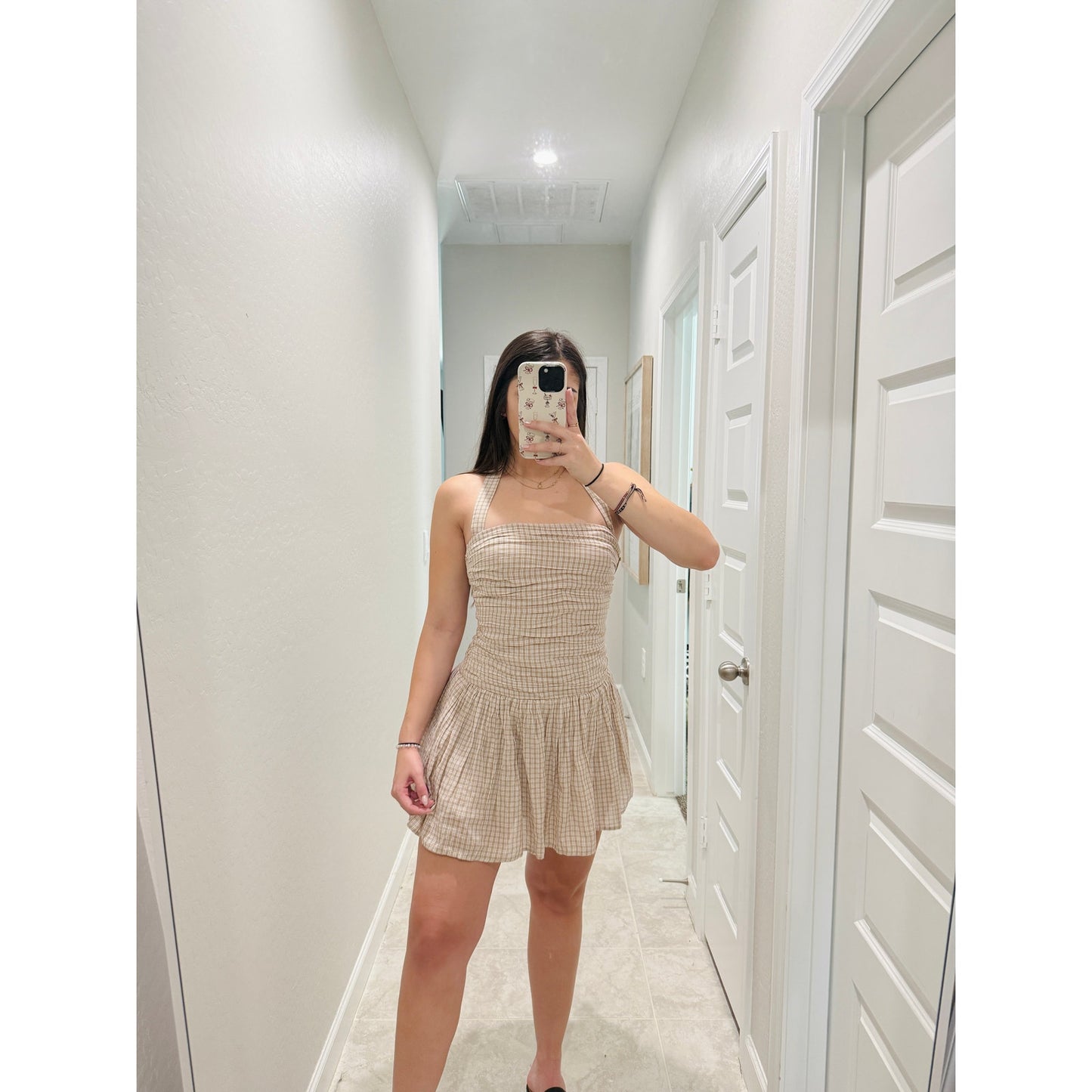 Abercrombie and fitch checkered halter mini dress - size small