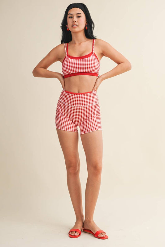 Red Gingham Double Layered Set