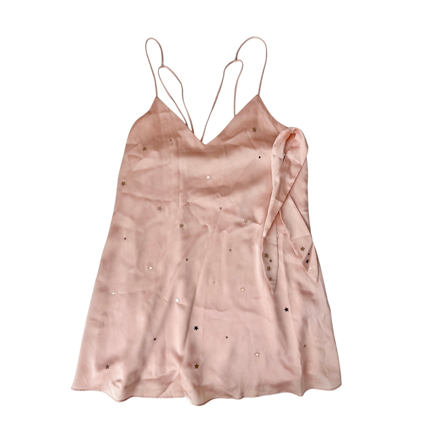 For love and lemons pink satin slip dress - size small