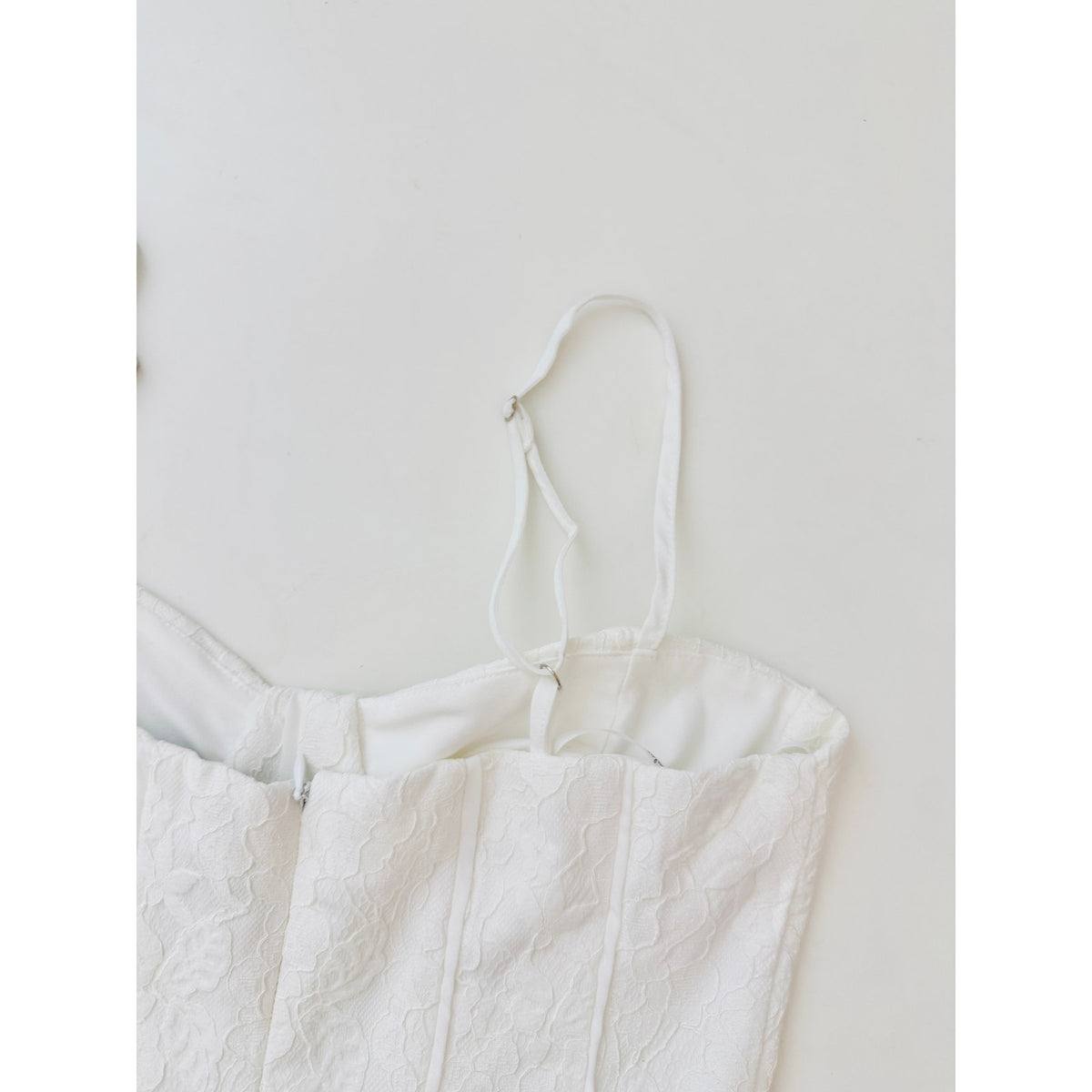 lulu's ivory lace bustier mini dress  - size small