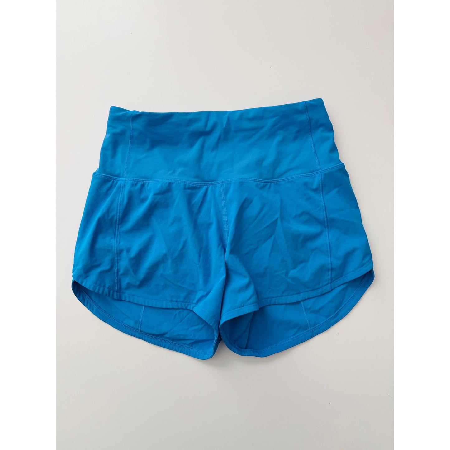 Lululemon poolside blue high rise speed up shorts - size 2, 4" inseam