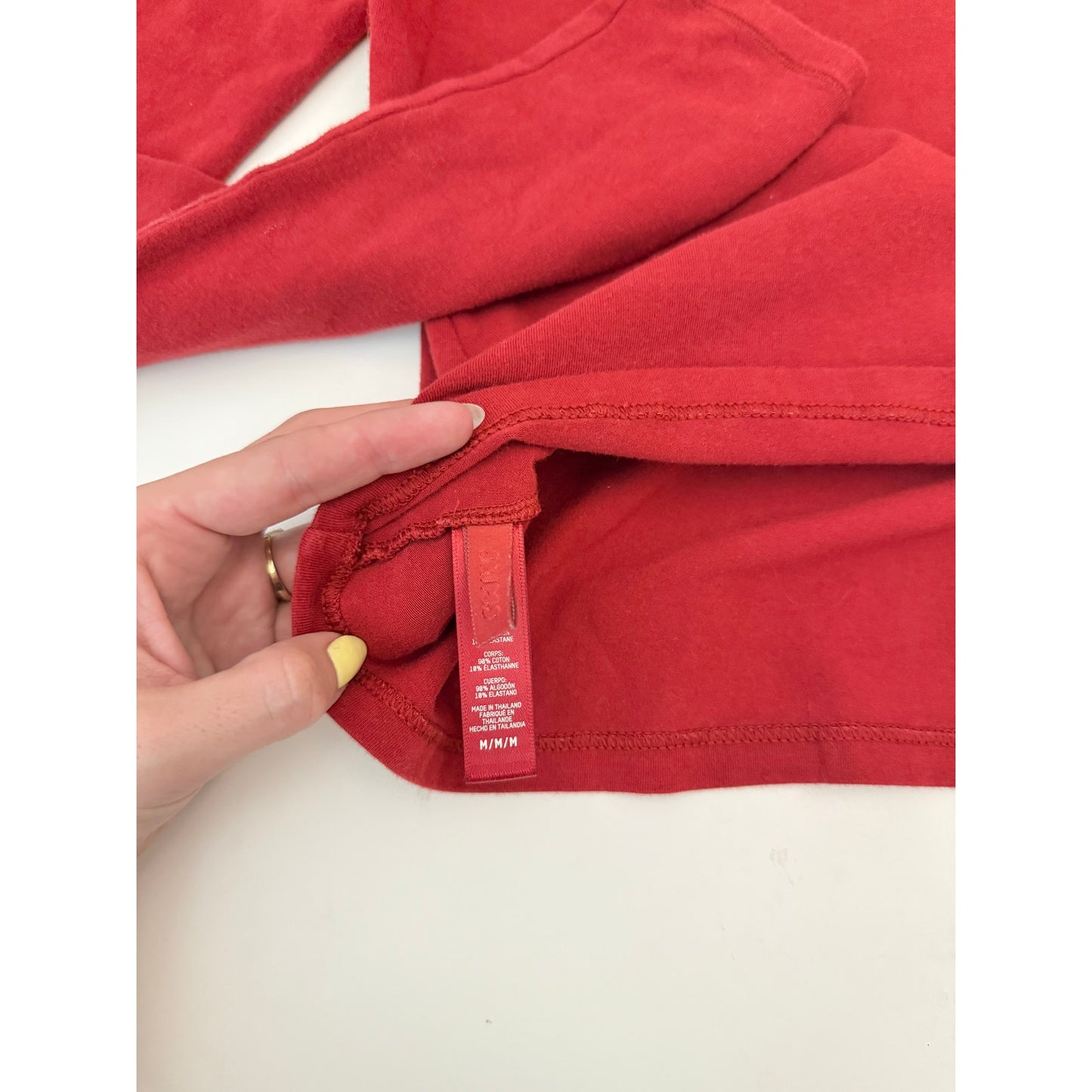 skims cotton jersey long sleeve brick red - size medium