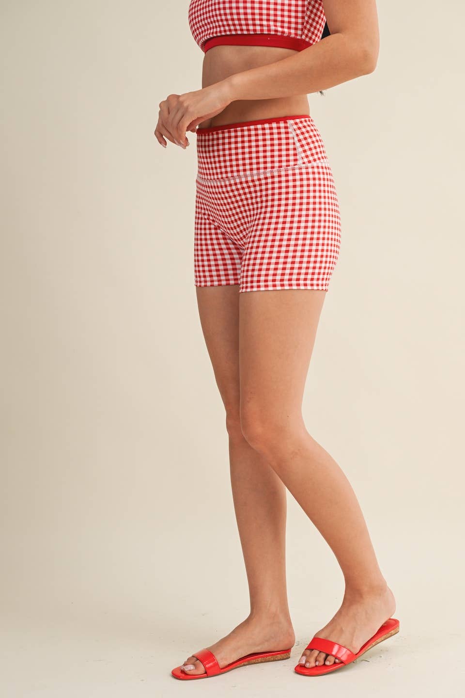 Red Gingham Double Layered Set