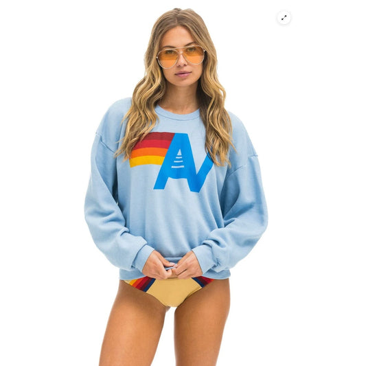Aviator Nation ice blue logo hoodie - size medium