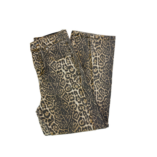 Cheetah print wide leg jeans - size small