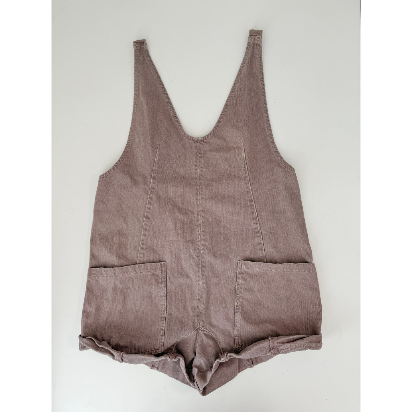 Free people brown high roller short overalls - size medium