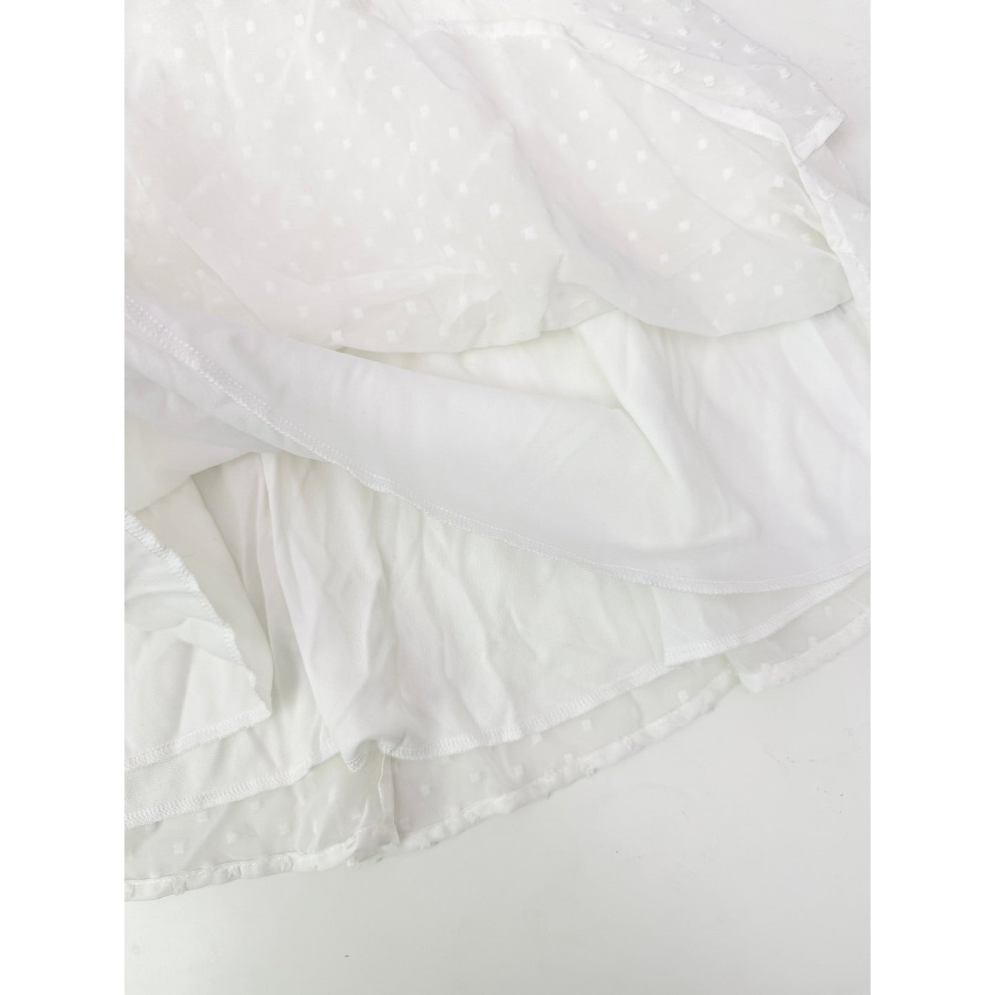 Lucy in the Sky White Tiered Mini Dress - Size Small