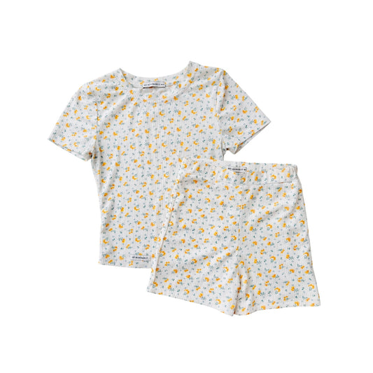 My mum made it yellow floral matching set size xs/s