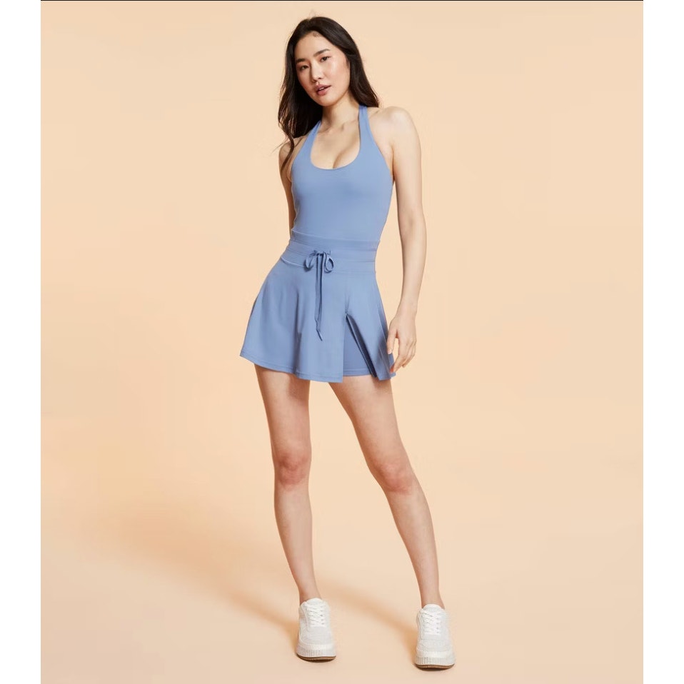 Blogilates blue halter athletic dress - size xsmall