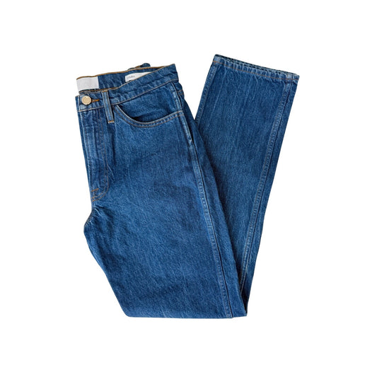 Frame dark wash high rise true straight leg jeans - size 28