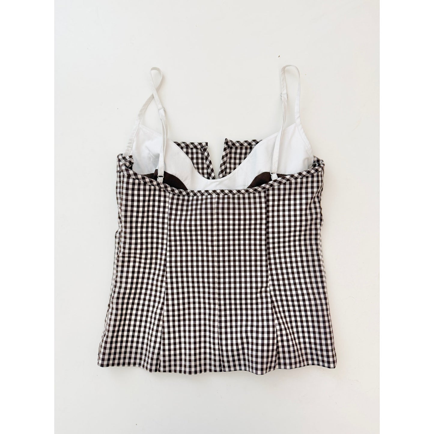 zara brown gingham corset top - size XS