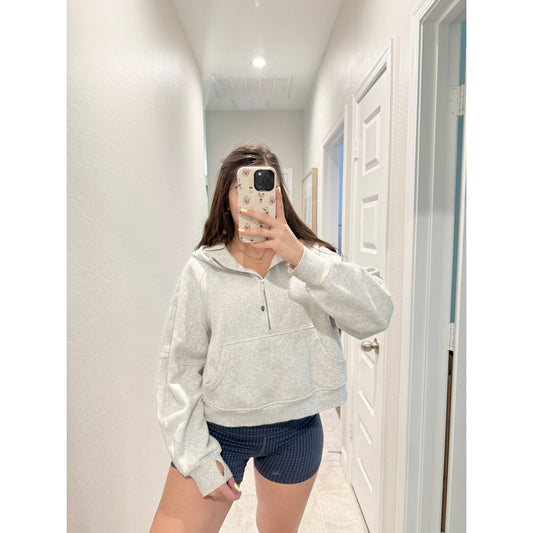 lululemon heather grey 1/2 zip scuba hoodie - size XS/S