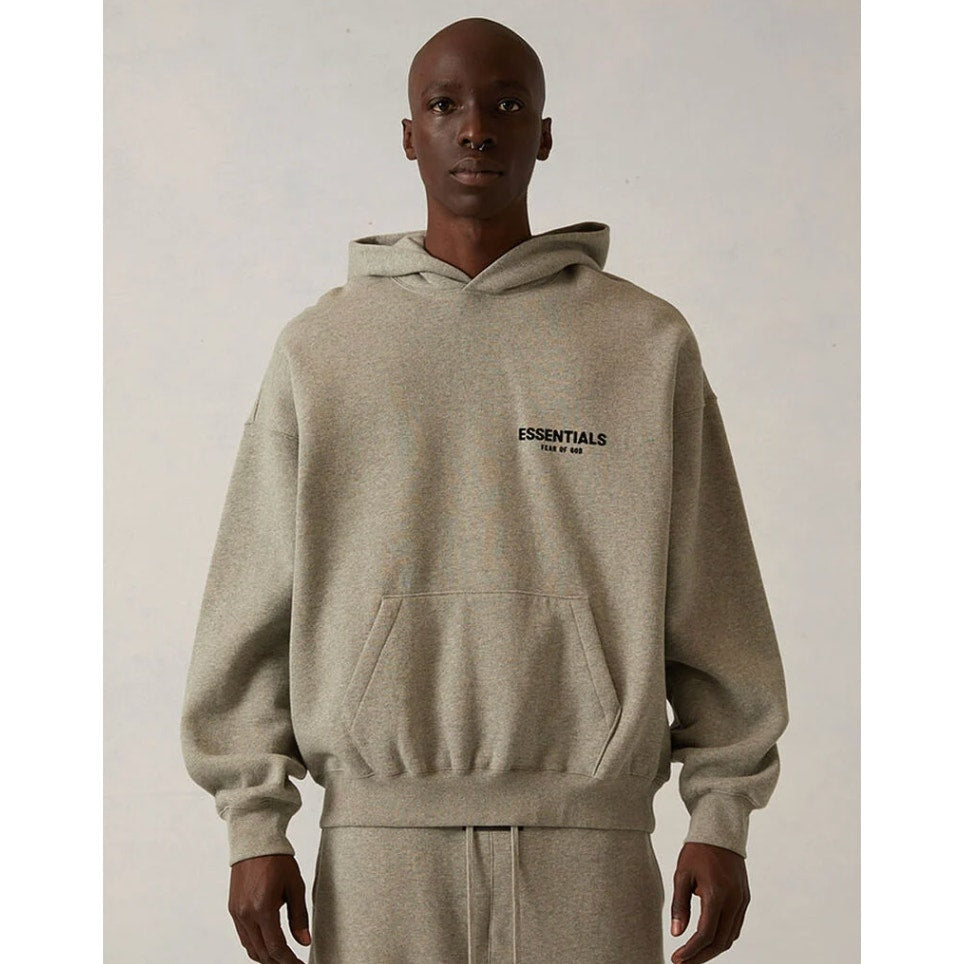 Fear of God Essentials dark oatmeal hoodie - size medium