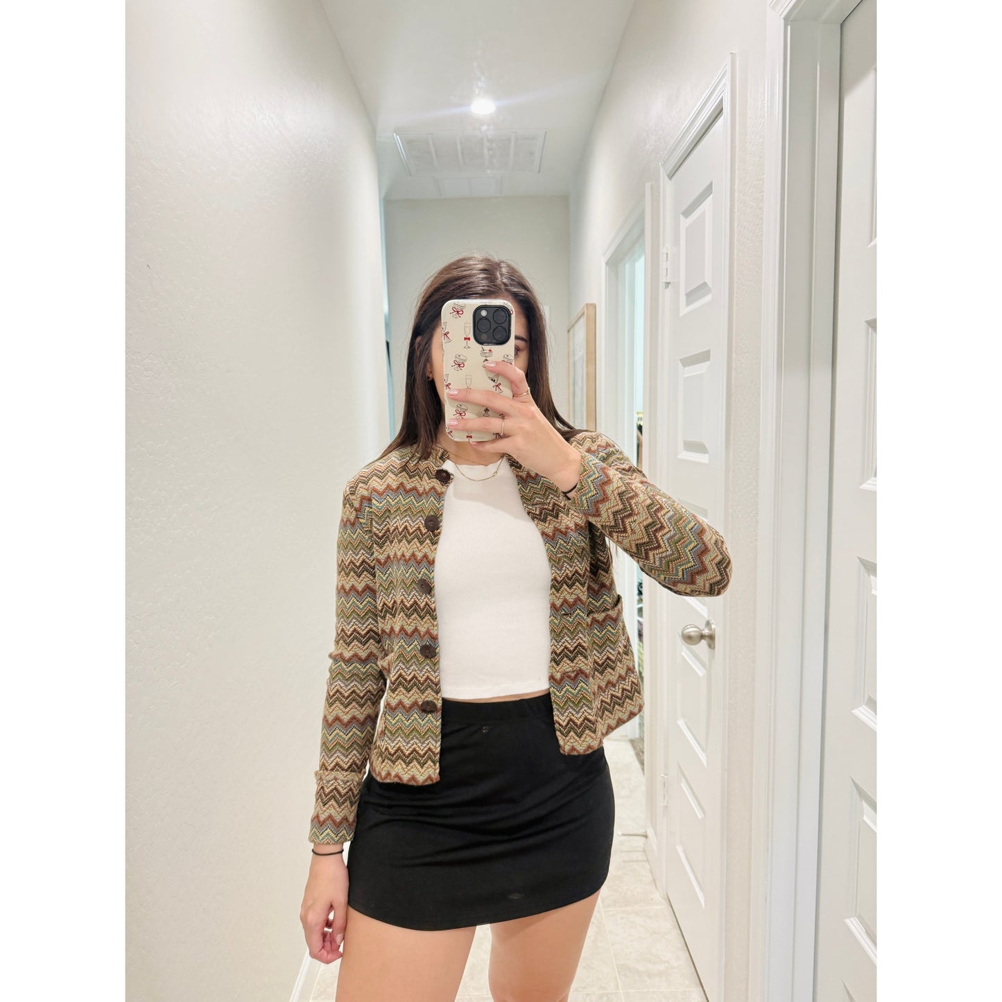 vintaged charter club button down cardigan - size small