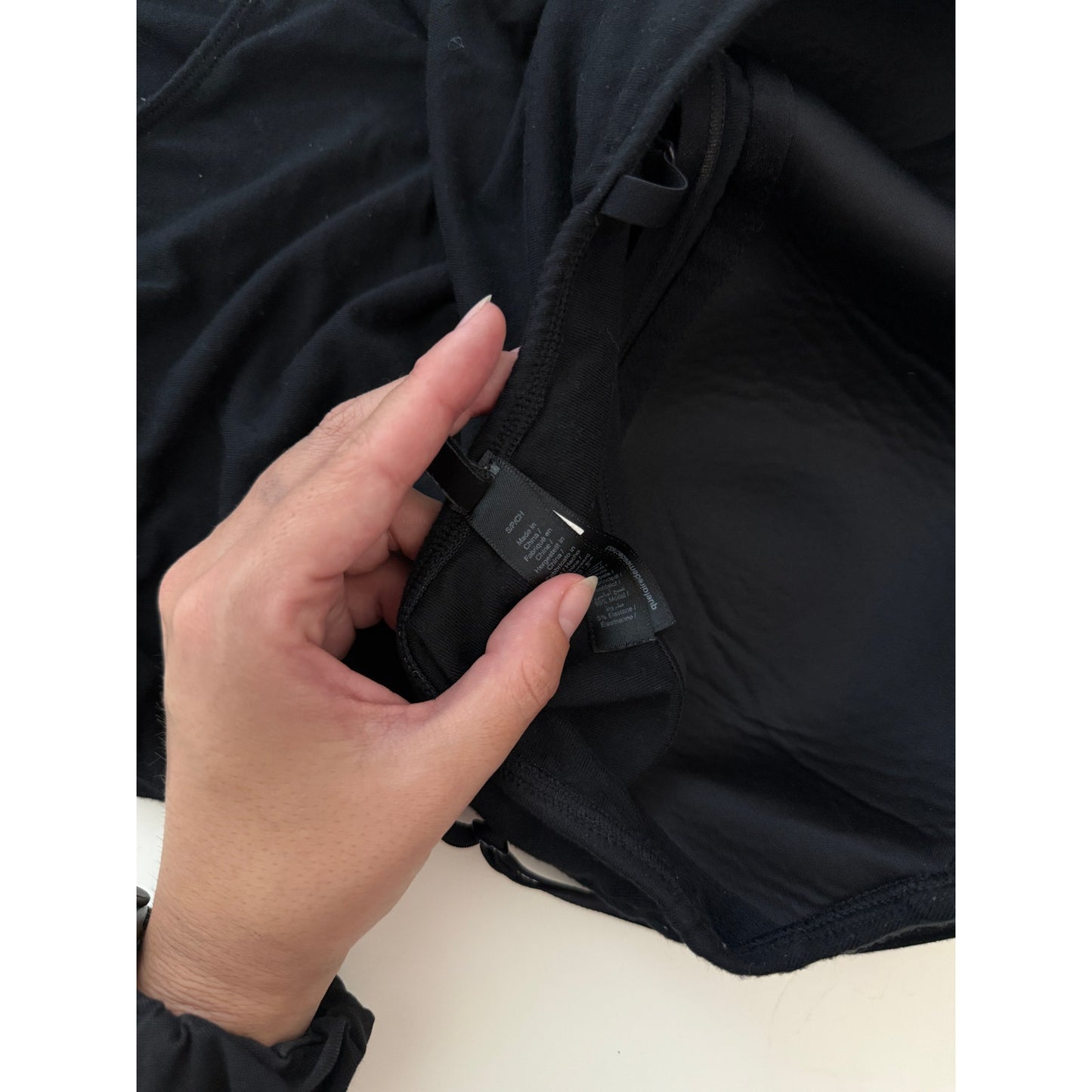 skims black bodysuit with built in bra - size small