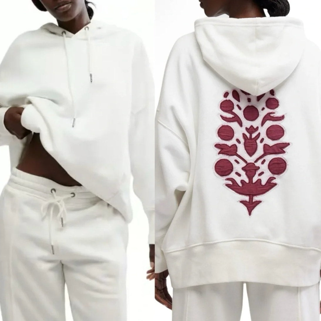 free people sprint to the finish embroidered hoddie - size XS